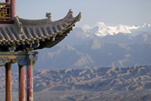 Jiayuguan Prints: Decoration on 600 year old tower, Jiayuguan Fort, Jiayuguan, Gansu, China, Asia