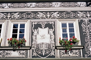 Mala Strana Prints: Detail of decoration on Renaissance house in Janska Street, Mala Strana