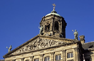 Netherland Prints: Detail of the decoration of the upper part and clock