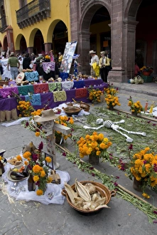 Decorations for the Day of the Dead festival, Plaza Principal, San Miguel de Allende Decorations for the Day of the Dead festival, Plaza Principal, San Miguel de Allende