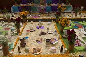 Images Dated 1st November 2008: Decorations for the Day of the Dead festival, Plaza Principal, San Miguel de Allende