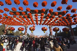 Images Dated 7th February 2008: Decorations at a Temple Fair at Donyue Temple during Chinese New Year Spring Festival