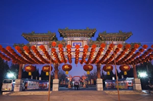 Images Dated 7th February 2008: Decorations at a Temple Fair at Donyue Temple during Chinese New Year Spring Festival