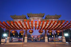 Decorations at a Temple Fair at Donyue Temple during Chinese New Year Spring Festival
