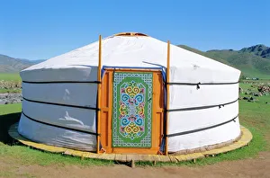 Images Dated 5th August 2008: Decorative door on yurt