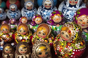 Kitsch Prints: Decorative Russian dolls for sale, St. Petersburg, Russia, Europe