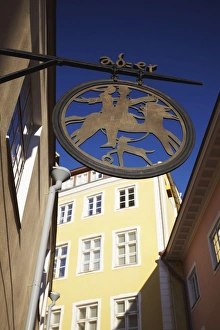 Tallinn Prints: Decorative shop sign on Luhike Jalg, Tallinn, Estonia, Baltic States, Europe