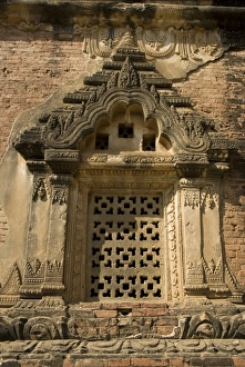 Pagan Prints: Decorative stucco, Gubyaukgyi Temple, Bagan (Pagan), Myanmar (Burma), Asia