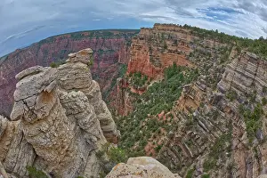 Deep chasm view from Grandview Point at Grand Canyon South Rim, Grand Canyon National Park, UNESCO World Heritage Site, Arizona, United States of America, North America