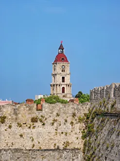 Rhodes Prints: Defensive Wall and the Clock Tower