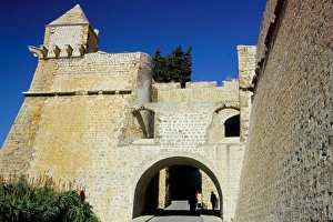 Town Wall Prints: Defensive walls and gate of Ibiza old centre