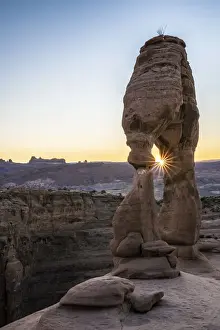 Moab Prints: Delicate Arch at sunset with sunburst, Arches National Park, Utah