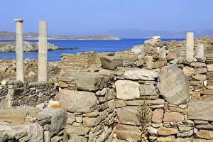 Delos archaeological ruins, UNESCO World Heritage Site, Delos, Cyclades, Greek Islands, Greece, Europe