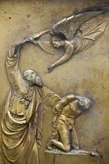 Images Dated 6th November 2006: Depiction of Abraham sacrificing Isaac, Gate of Paradise door of the Baptistry of San