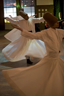 Dervish mystic dance at the Sirkeci station, Istanbul, Turkey, Eurasia