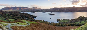 Derwent Water and Skiddaw mountains beyond, Lake District National Park, UNESCO World Heritage Site