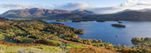 Derwent Water and Skiddaw mountains beyond, Lake District National Park, UNESCO World Heritage Site
