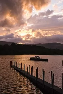 Images Dated 27th January 2000: Derwentwater at sunset, Lake District National Park, Cumbria, England, United Kingdom