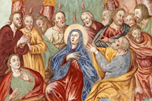 Mary Prints: Descent of the Holy Spirit, Our Lady of the Assumption church, Cordon, Haute-Savoie