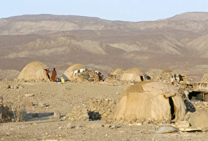 Nomad Prints: Desert camp of Afar nomads, Afar Triangle, Djibouti, Africa