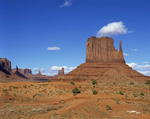 Eroded Prints: Desert landscape with rock formations in Monument Valley