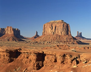 Desert landscape with rock formations in Monument Valley, Arizona, United States of America