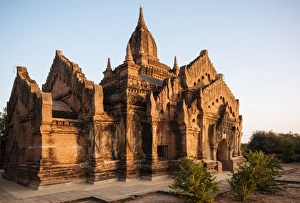 Mandalay Prints: Deserted Temple at dusk, Bagan (Pagan), Mandalay Region, Myanmar (Burma), Asia