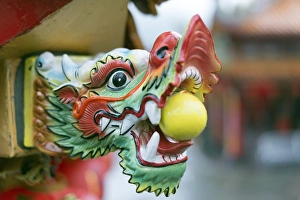 Taiwan Prints: Detail, Chinese temple, Jiufen, Taiwan, Asia