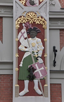 Images Dated 4th September 2009: Detail, House of the Blackheads (Melngalvju Nams), Town Hall Square (Ratslaukums)