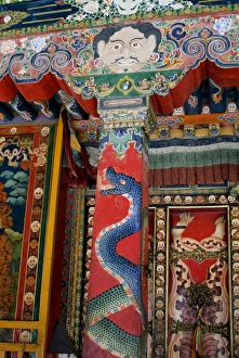 Tibet Prints: Detail, Nechung Monastery, Lhasa, Tibet, China, Asia