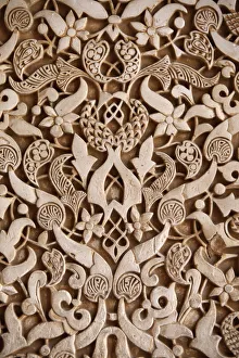 Backgrounds Prints: Detail, Palacio de los Leones sculpture, Nasrid Palaces, Alhambra
