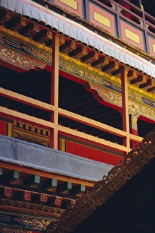 Hall Way Prints: Detail, Potala palace, UNESCO World Heritage Site, Lhasa, Tibet, China, Asia