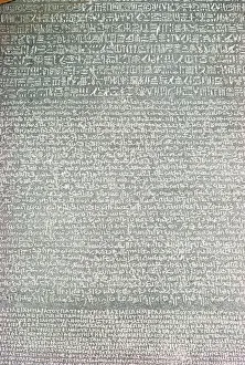 Stones Prints: Detail, Rosetta Stone, British Museum, London, England, United Kingdom, Europe