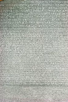 Detail, Rosetta Stone, British Museum, London, England, United Kingdom, Europe