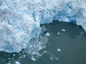Polar Climate Prints: Detailed view of the Leconte Glacier, flowing from the Stikine Ice Field near Petersburg