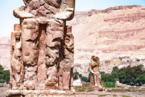 Relics Prints: Details of the eroded stone of the Colossi of Memnon, West Bank, Luxor