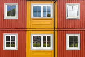 Svolvaer Prints: Details of facades and windows of typical wooden houses of fishermen in Svolvaer