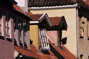 Details of houses, Alborg (Aalborg), Jutland, Denmark, Scandinavia, Europe