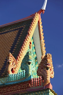 Kampong Cham Prints: Details of roof of Wat Han Chey, Kampong Cham, Cambodia, Indochina, Southeast Asia, Asia