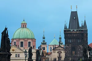Bohemia Prints: Details of statues and spires at Charles Bridge