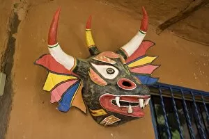 Devil mask, Aldea, Margarita island, Caribbean, Venezuela, South America
