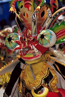 Festivity Prints: Devil mask, the Devil dance (La Diablada), carnival, Oruro, Bolivia, South America