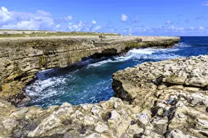 Devils Bridge, geological limestone rock formation and arch, Willikies, Antigua