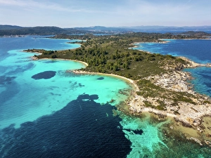 Azure Prints: Diaporos island with wild beaches with turquoise water