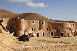 Dwellings Prints: Diaramor Museum in troglodyte dwelling style building, Matmata, Tunisia