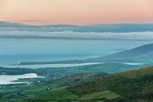Munster Gallery: Dingle Bay at dawn from Conor Pass, Dingle Peninsula, County Kerry, Munster, Republic of Ireland