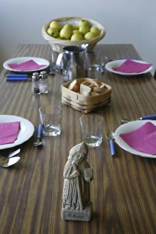 Images Dated 10th May 2007: Dining hall at Saint-Francois de Sales monastery, Evian, Haute Savoie, France, Europe