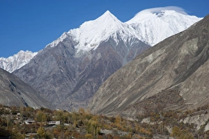 Images Dated 5th November 2008: Diran peak towering over the Bagrot Valley, Gilgit-Baltistan, Pakistan, Asia