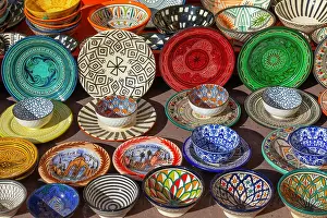 Décor Prints: Dishes at gift store, Medina, Marrakesh, (Marrakech), Morocco