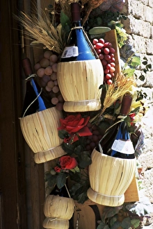 Siena Prints: Display of local wine for sale
